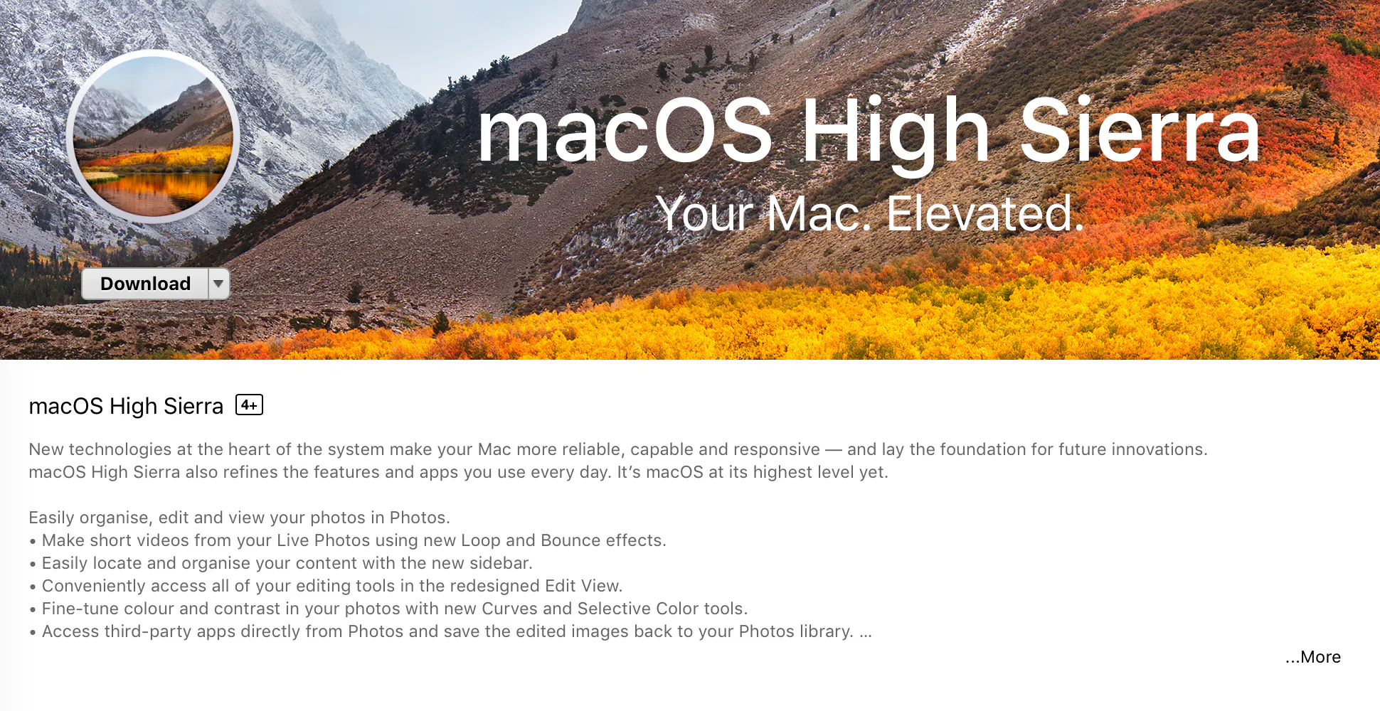 Mac OS High Sierra Public Release