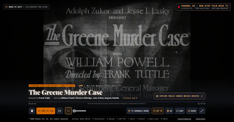 Film Noir TV screenshot 1