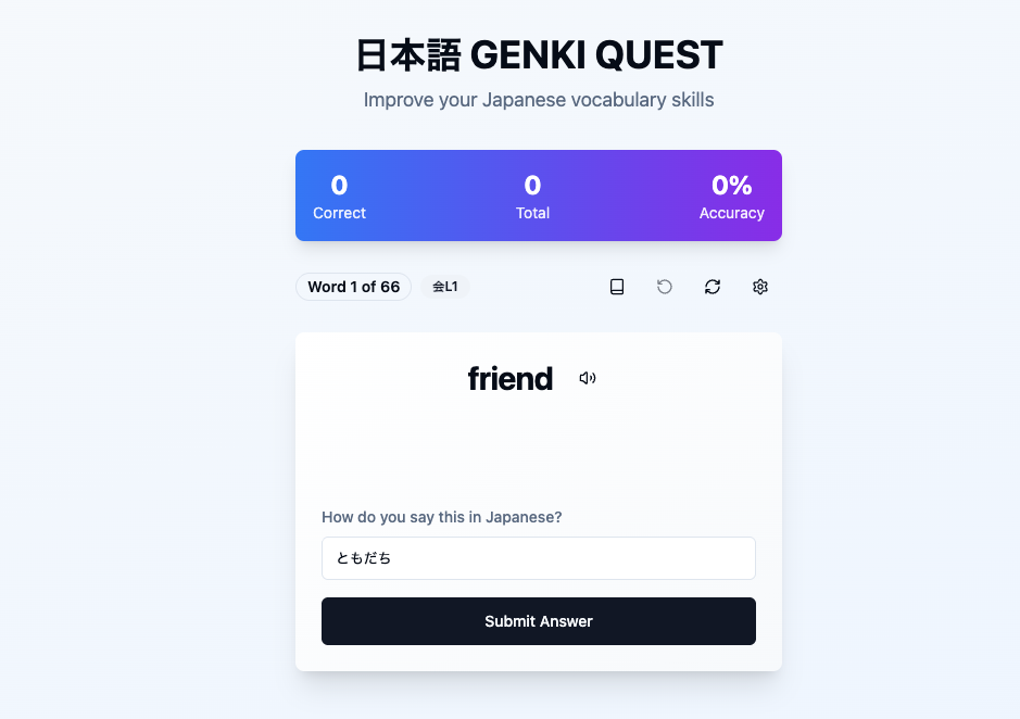 Genkiquet - วิธีสนุก ๆ ที่จะควบคุมคำภาษาญี่ปุ่น [JLPT] media 1