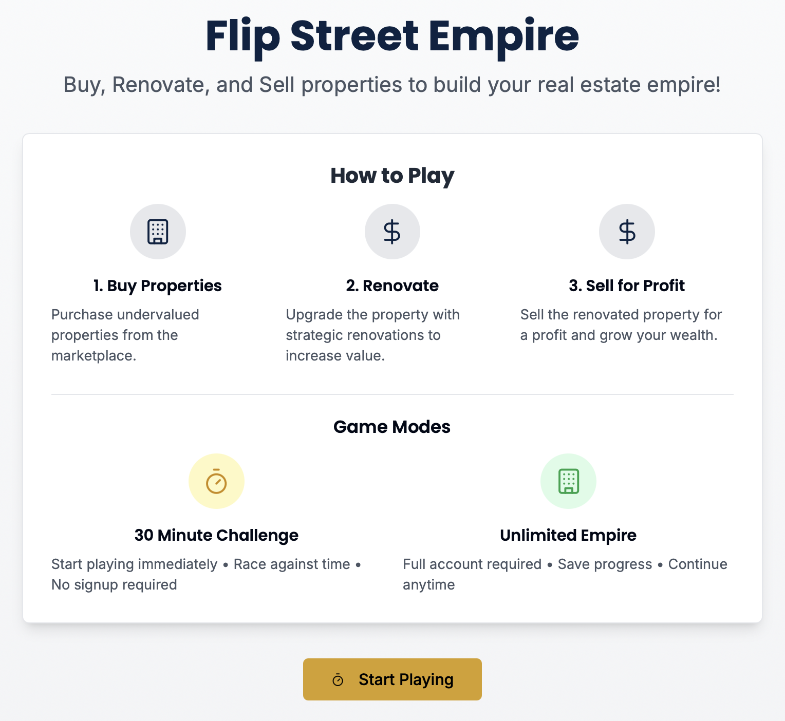 Flip Street Empire - Bouw een reëel eigendom imperium door huizen te omdraaien en te huren. media 1