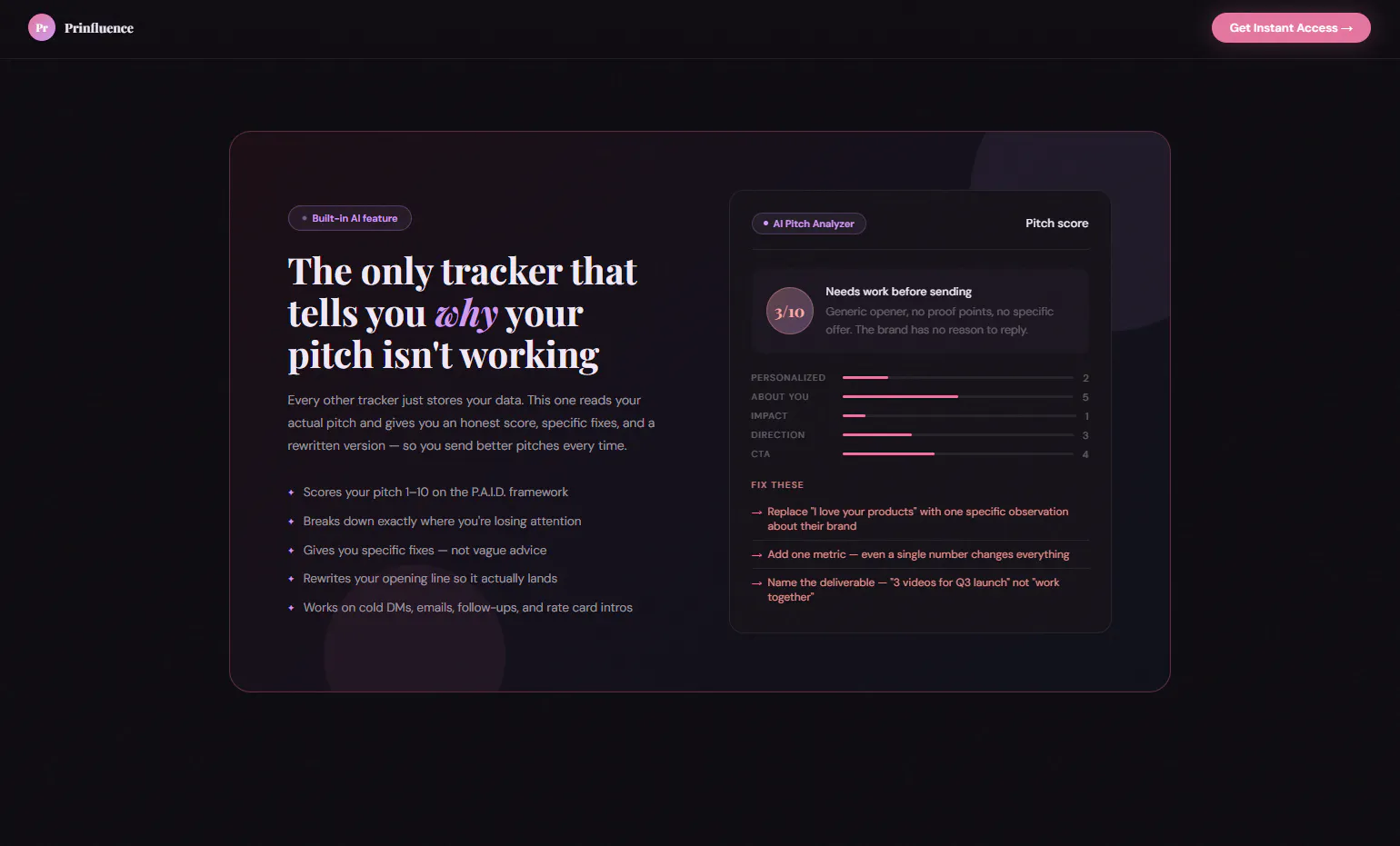 The Outreach Tracker — Prinfluence gallery image