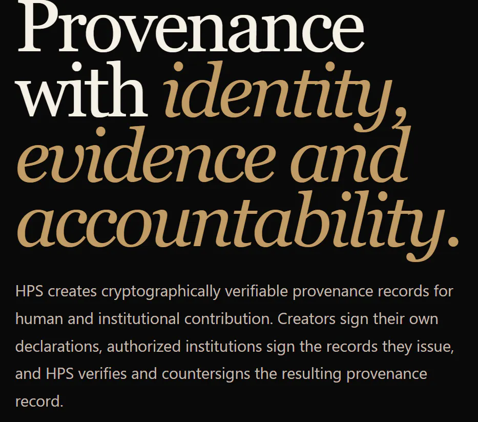 Human Provenance Standard — HPS gallery image