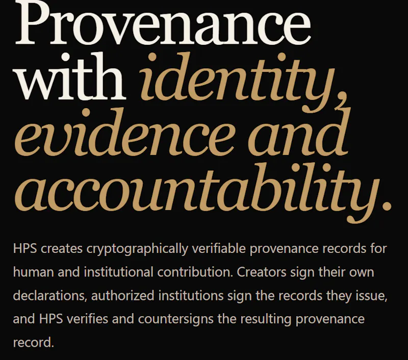 Human Provenance Standard — HPS screenshot 3