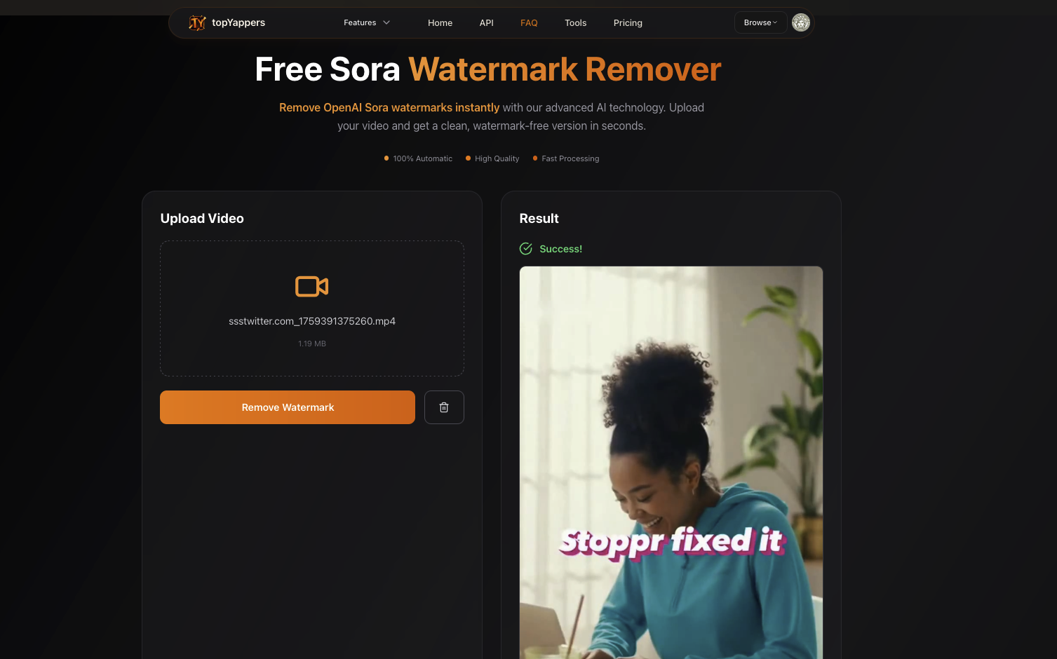 Média TopYappers Watermak Remover - Free Sora Watermark Remover 2