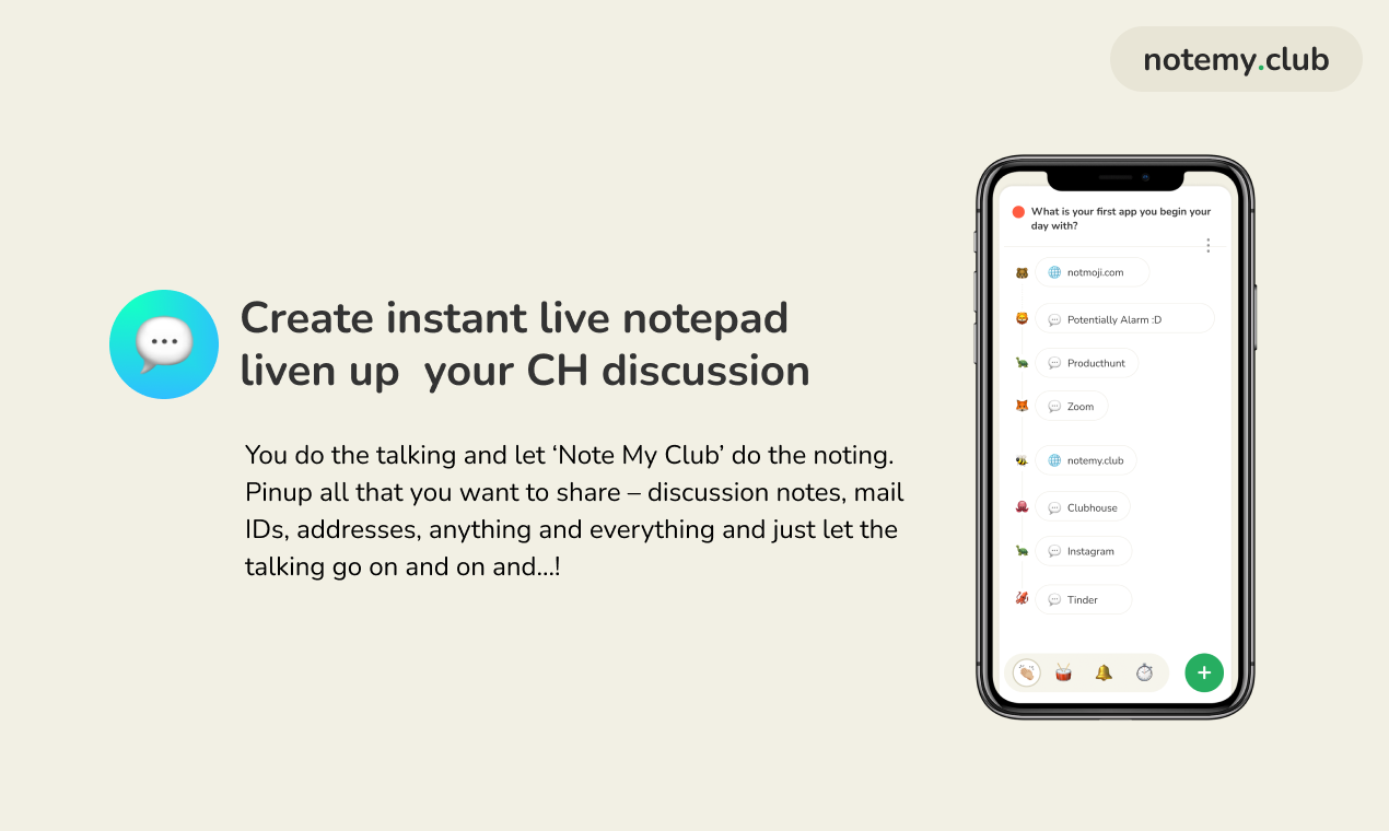 NoteMyClub for Clubhouse gallery image