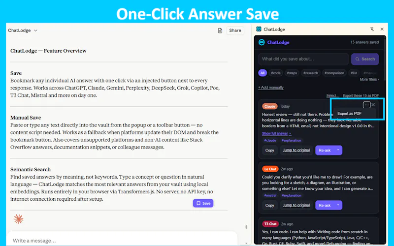 ChatLodge - Save & Search Your AI Chats screenshot 2