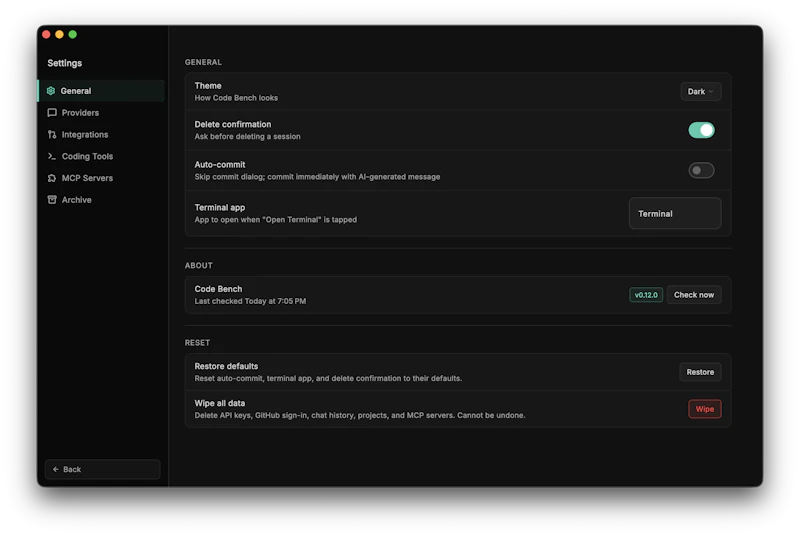 Code Bench screenshot 3