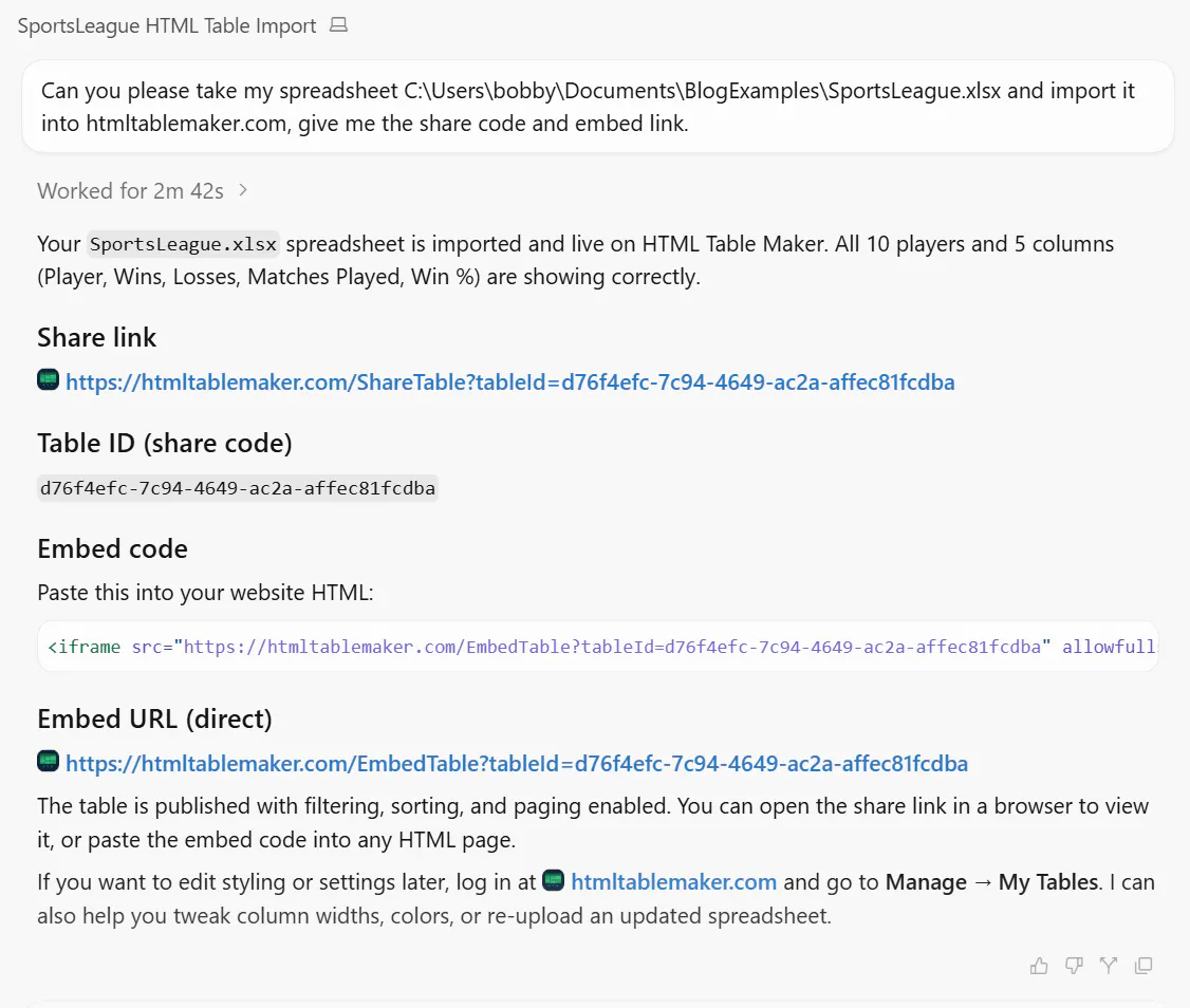 HTML Table Maker 2.0 gallery image