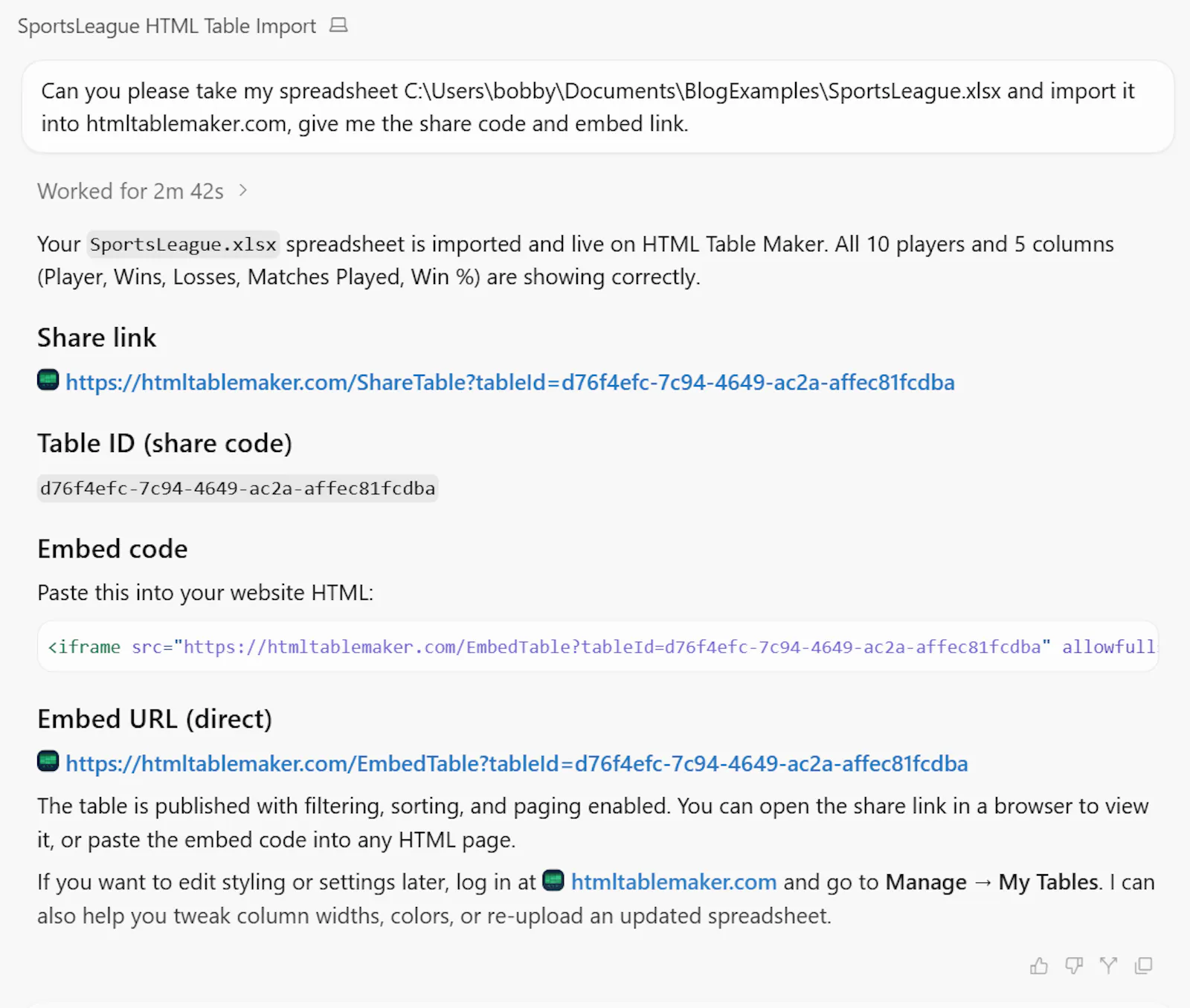 HTML Table Maker 2.0 screenshot 2