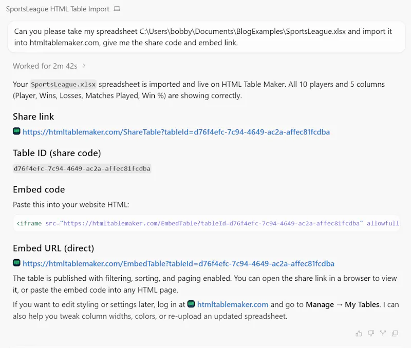 HTML Table Maker 2.0 screenshot 2