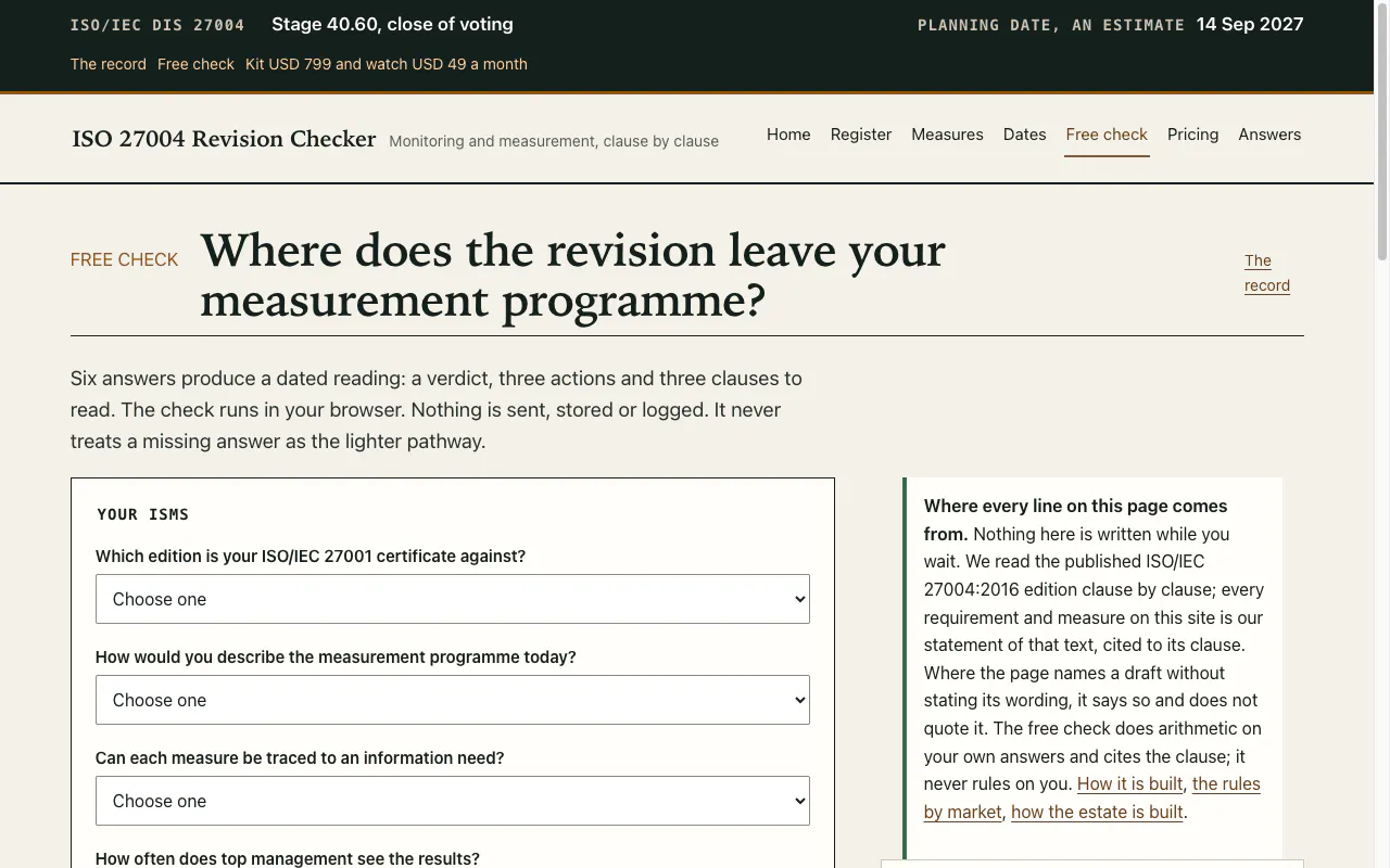 ISO 27004 Revision Checker gallery image