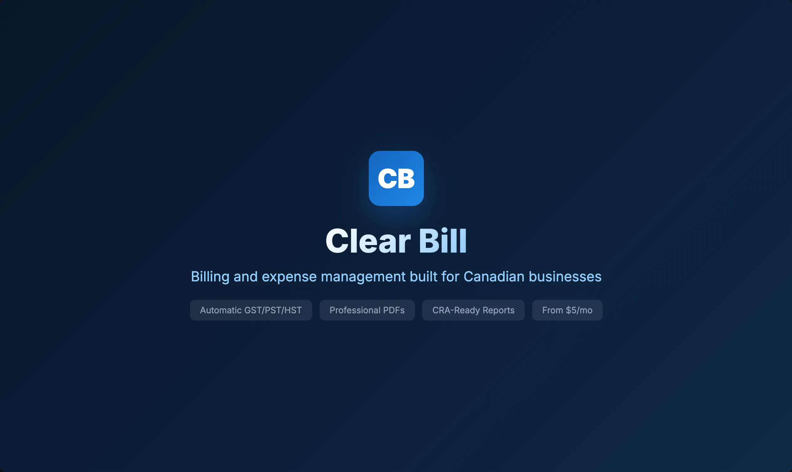 Clear Bill のプロダクトバナー
