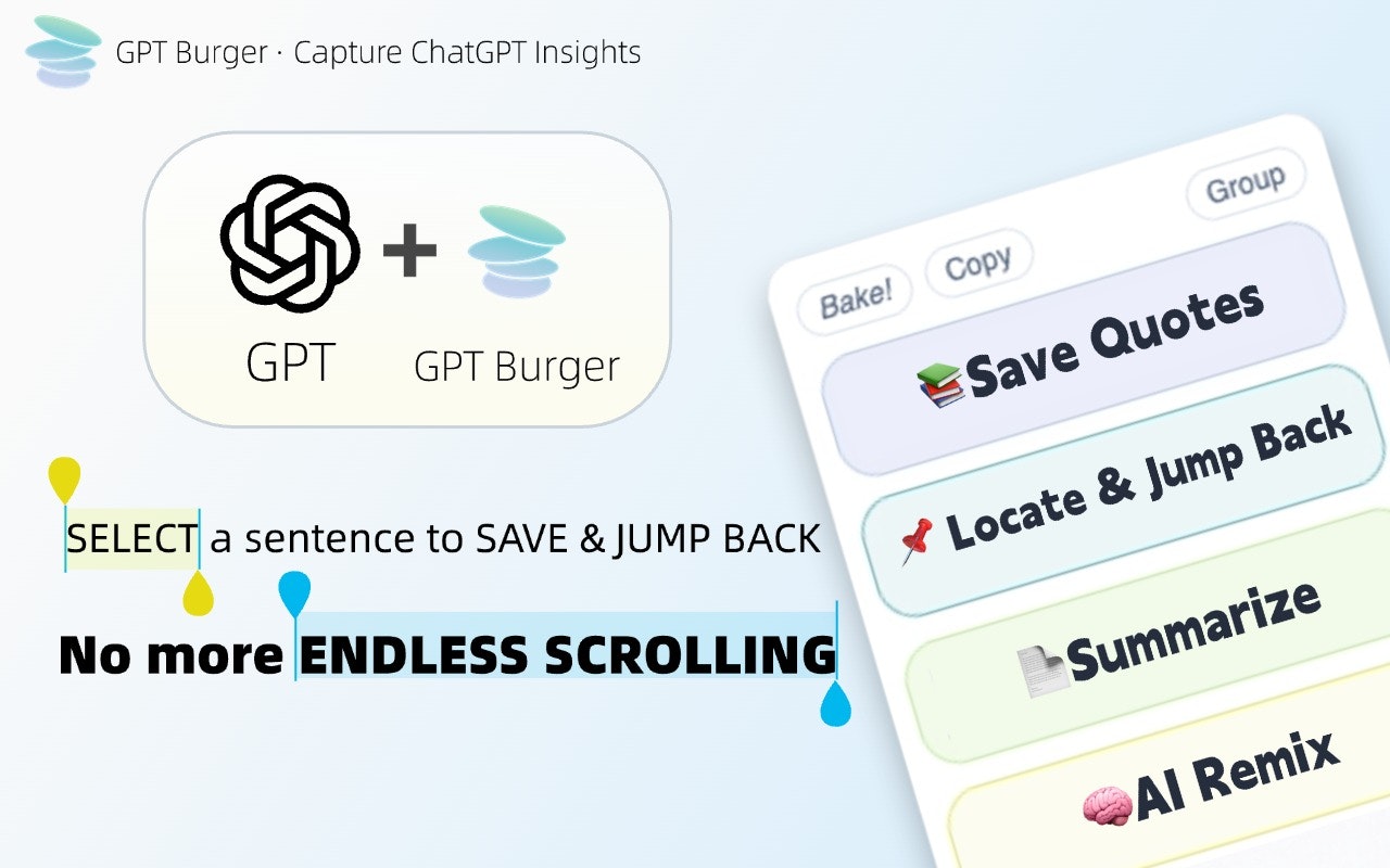 GPT Burger - From endless scrolling to one-click bookmarks in GPT media 2