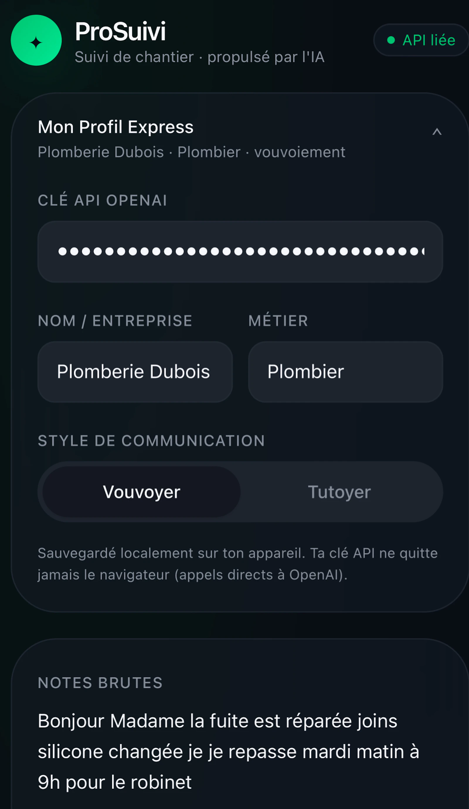 ProSuivi screenshot 2