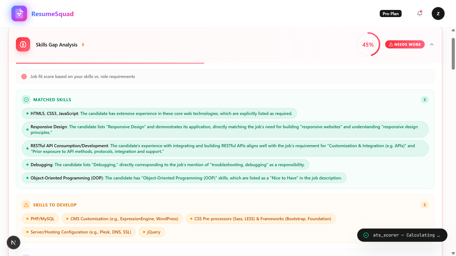 ResumeSquad - Screenshot 2 showing product features and functionality