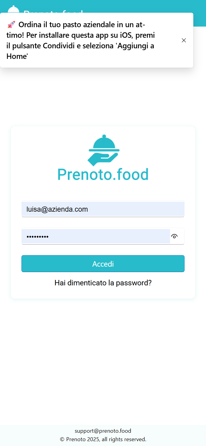 Prenoto.food - Main product screenshot demonstrating key features and user interface