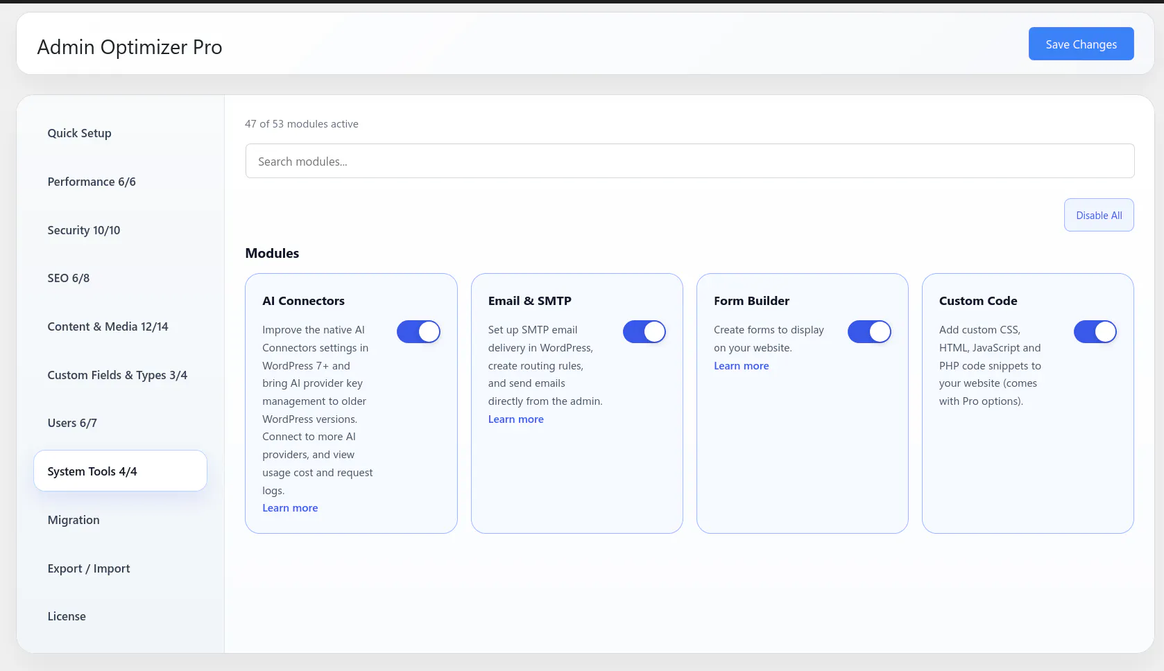 Admin Optimizer gallery image