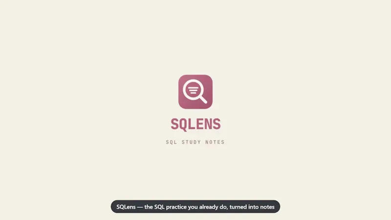 SQLens screenshot 1 (video preview)