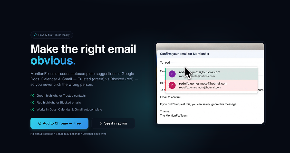 MentionFix - Main product screenshot demonstrating key features and user interface