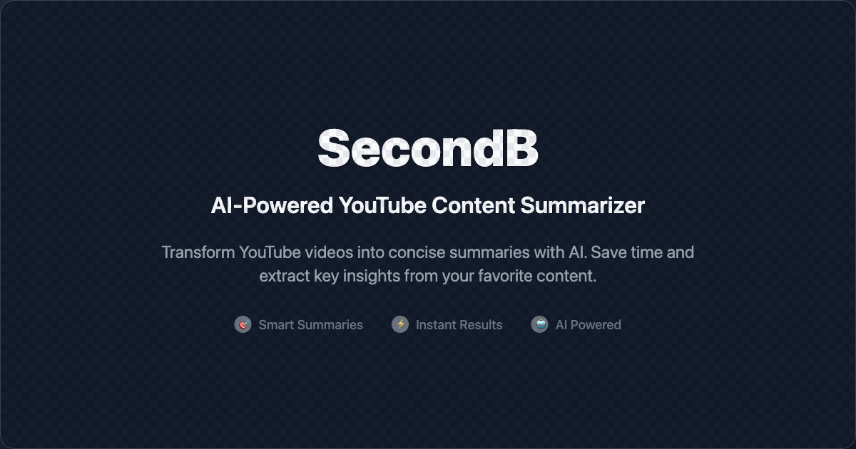 SecondB - コンテキストを意識した要約を使用して、YouTubeをよりよく理解してくださいメディア4