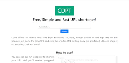 CDPT - URL shortener gallery image