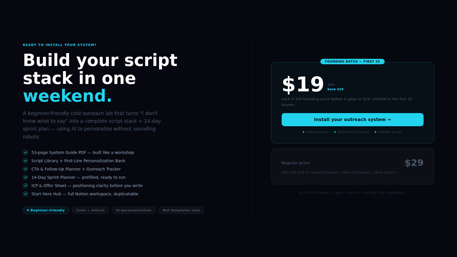 The AI Cold Outreach Script Lab gallery image