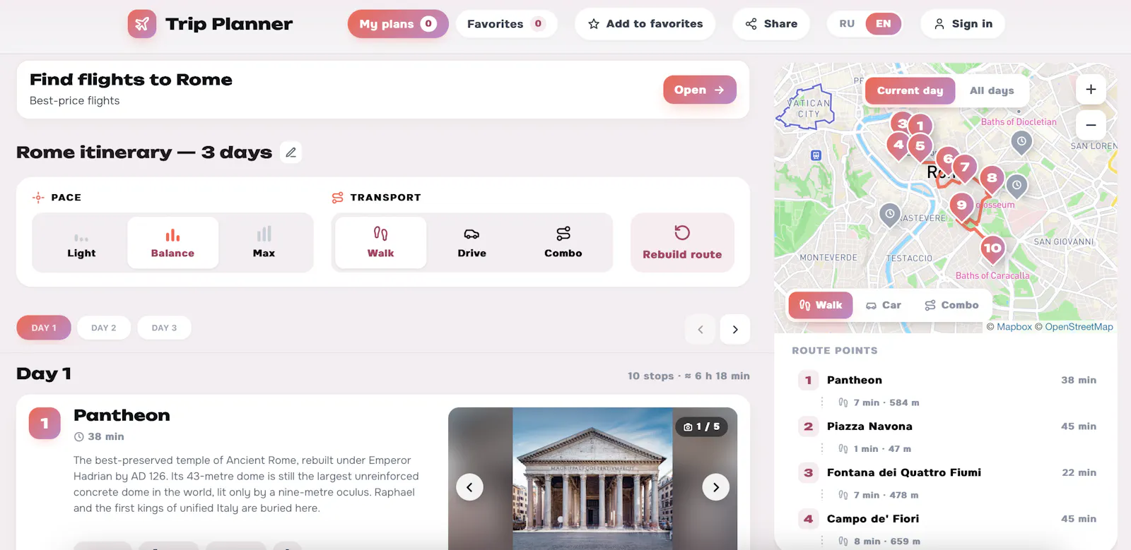 Linkavia Trip Planner screenshot 4
