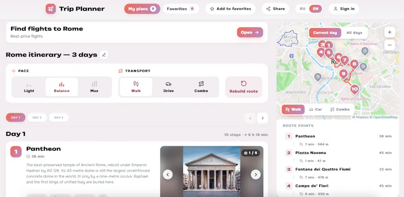 Linkavia Trip Planner screenshot 4