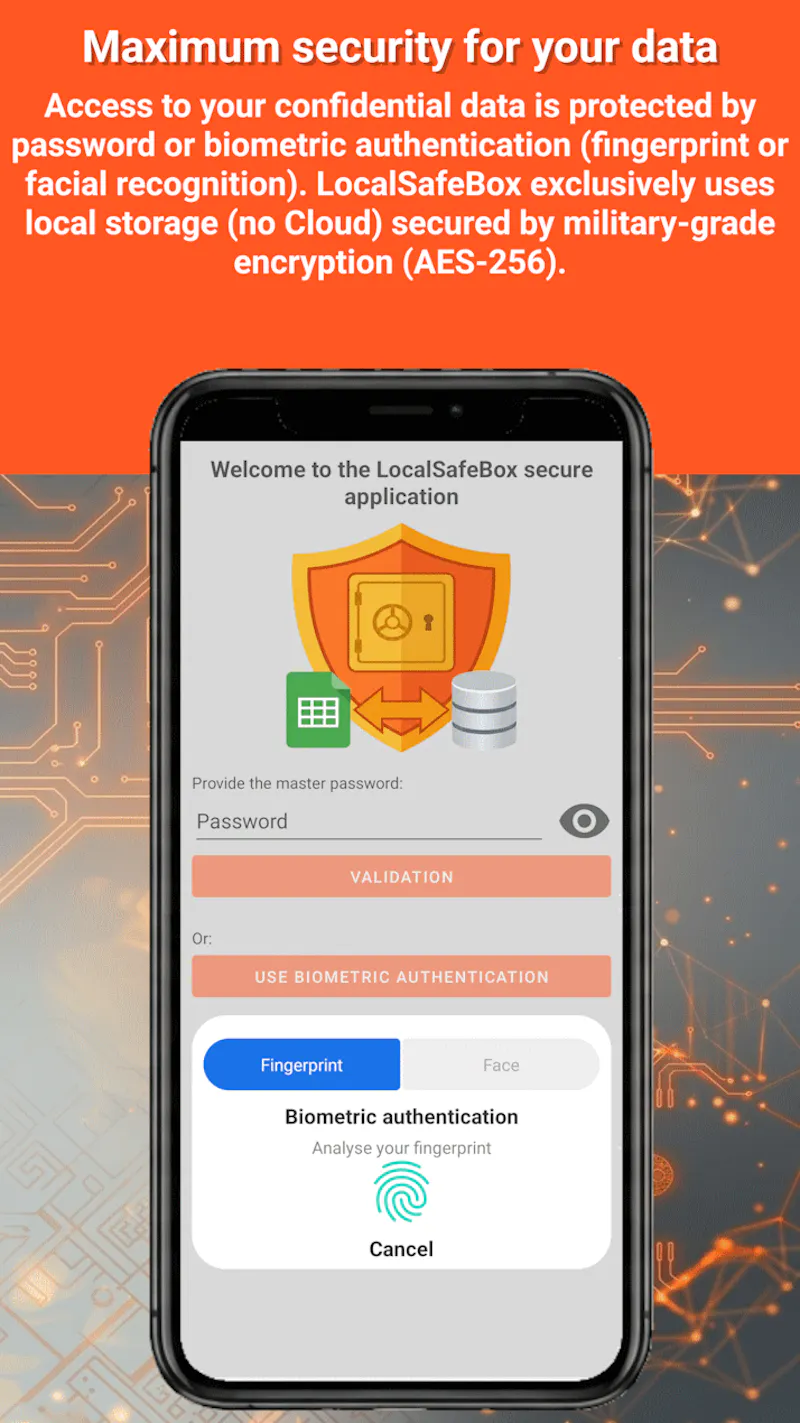 LocalSafeBox: Offline vault with Excel screenshot 3