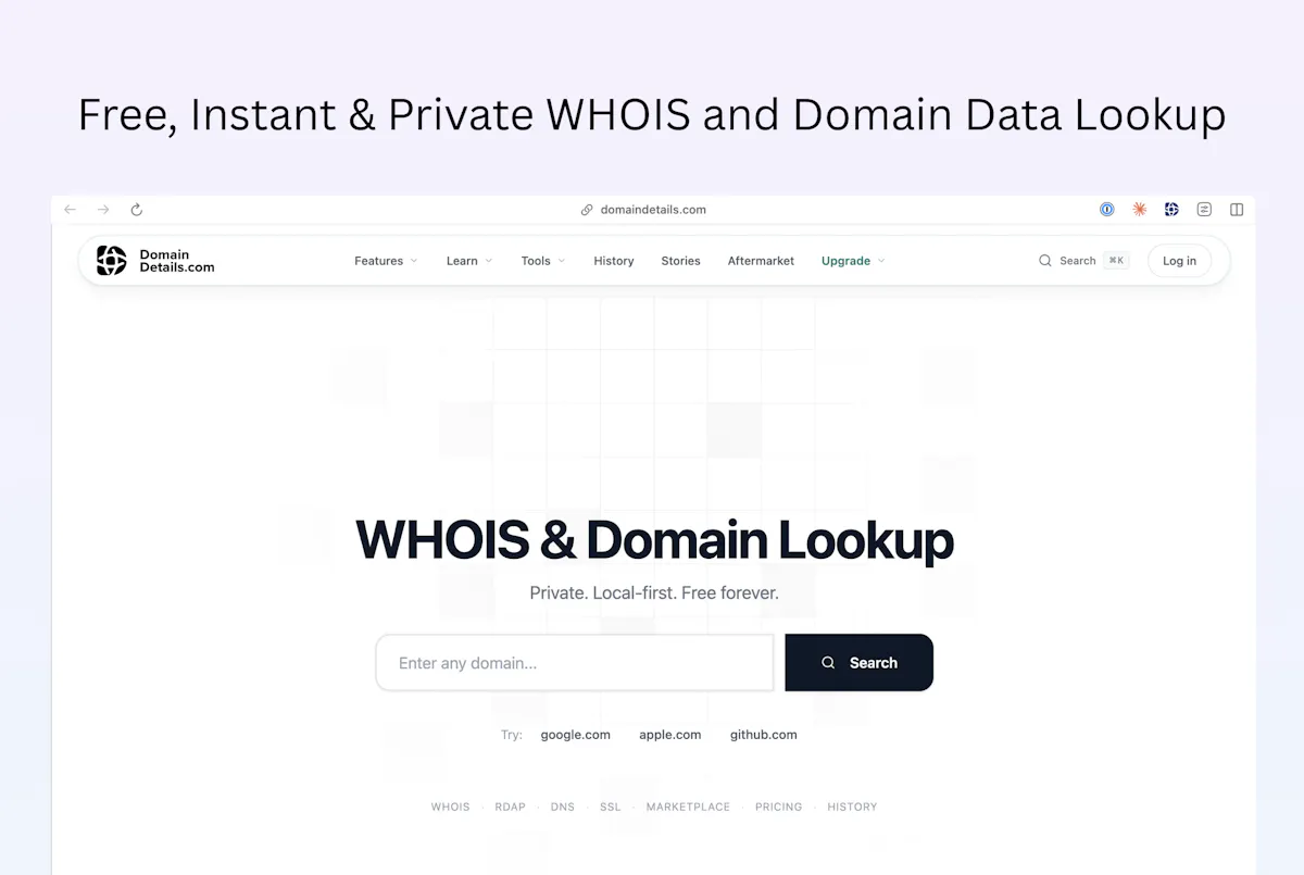 DomainDetails.com - Free & Private WHOIS