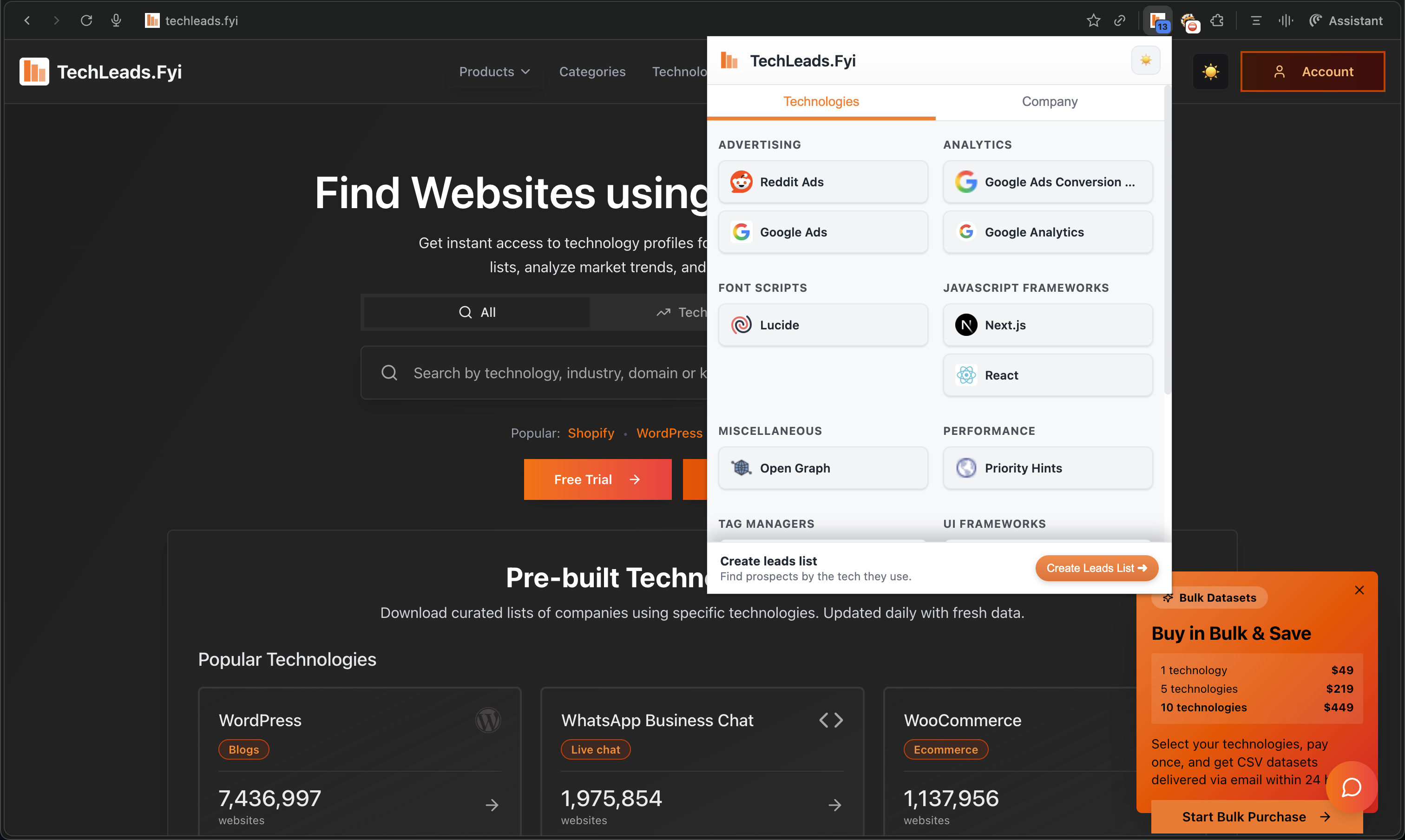 techleads.fyi - Main product screenshot demonstrating key features and user interface