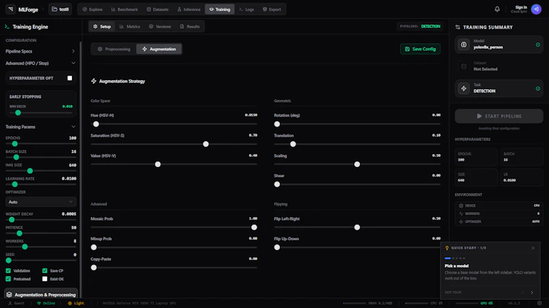 MLForge screenshot 3