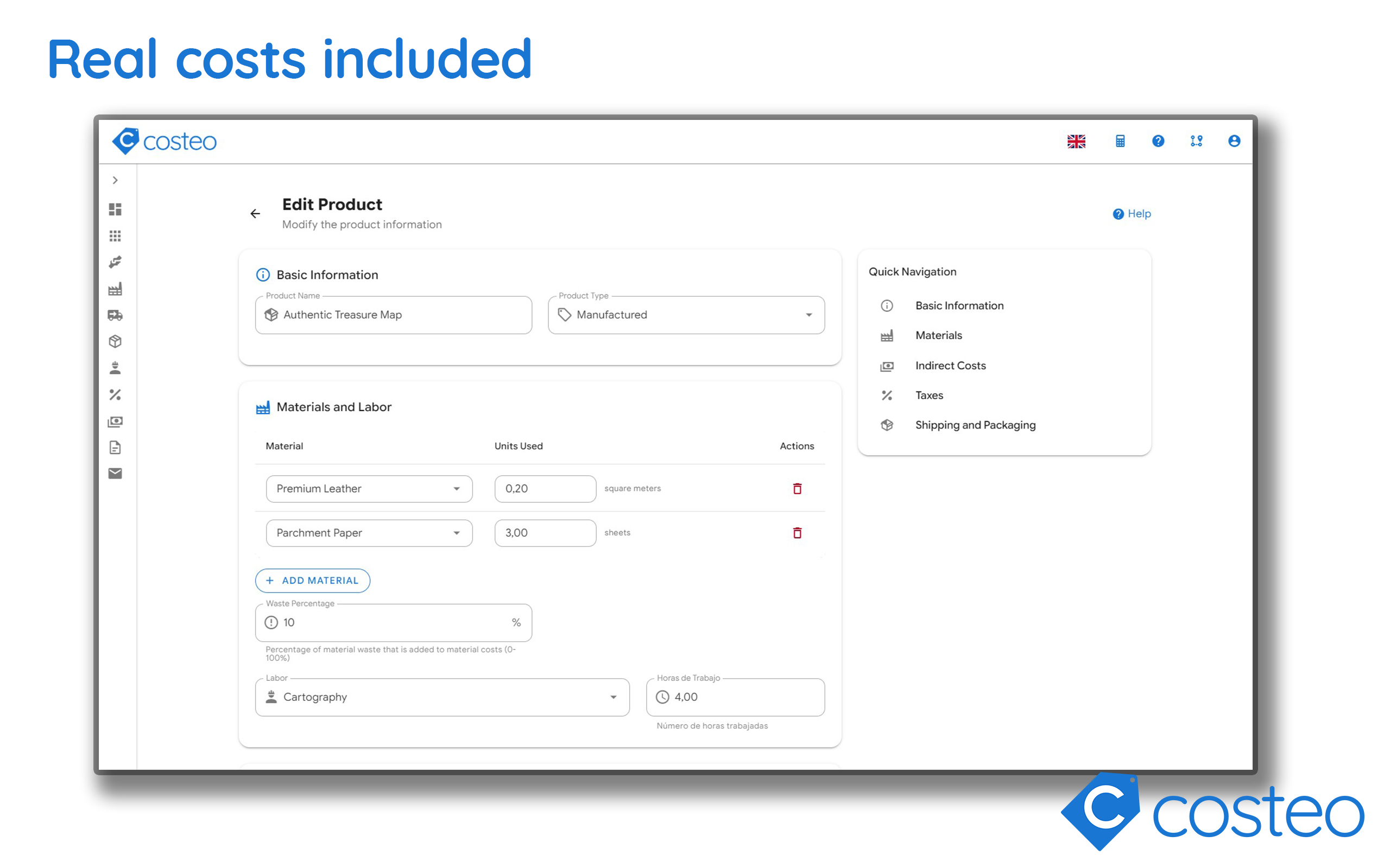 Costeo - Screenshot 2 showing product features and functionality