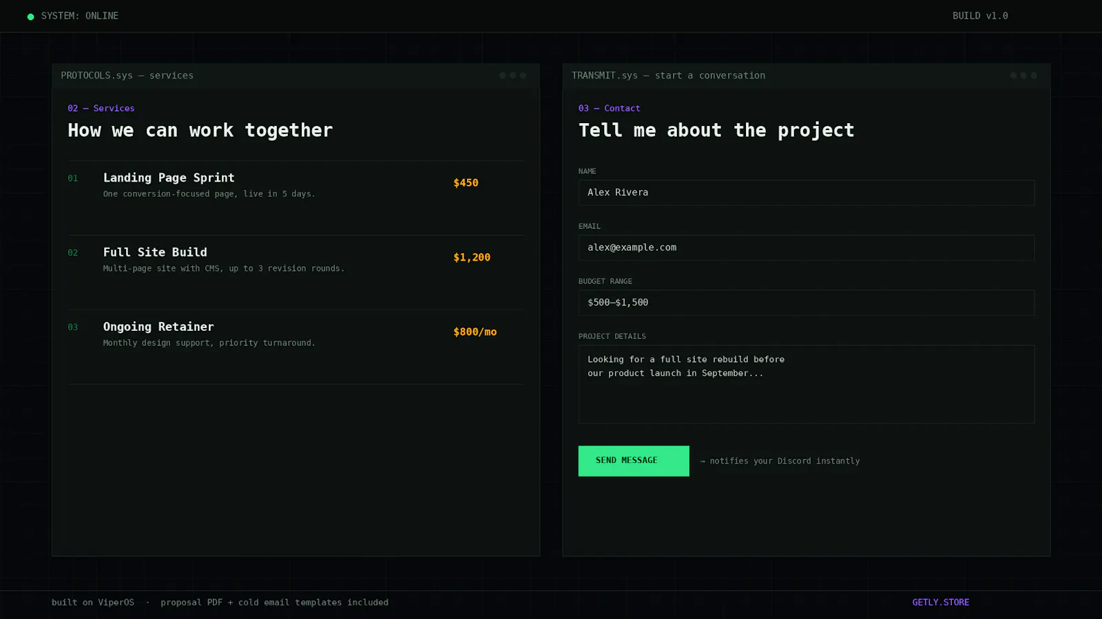 ViperOS — Portfolio & Client Acquisition screenshot 2