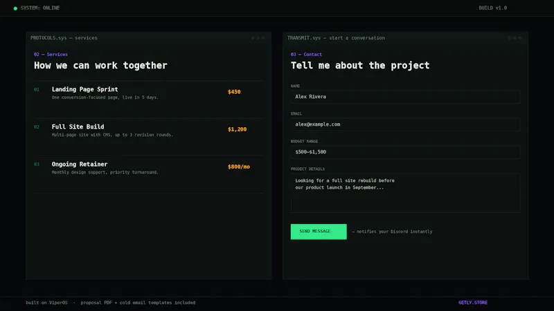 ViperOS — Portfolio & Client Acquisition screenshot 2