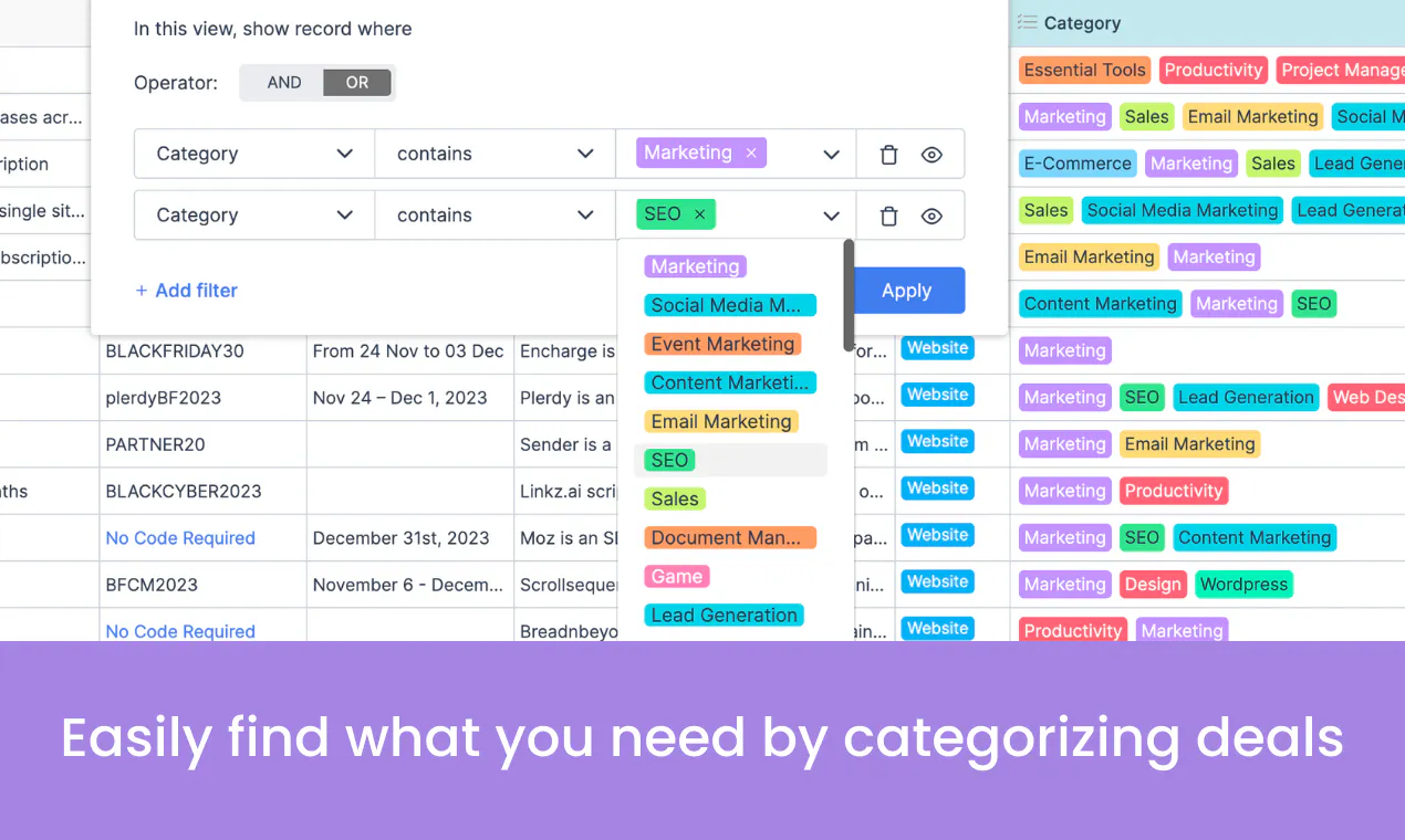 Free Black Friday SaaS deals database gallery image