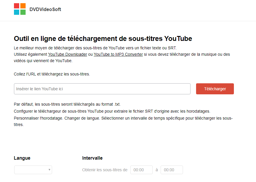 Online YouTube subtitles downloader
