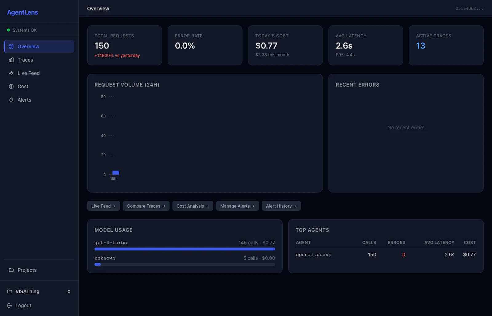 AgentLens screenshot 2