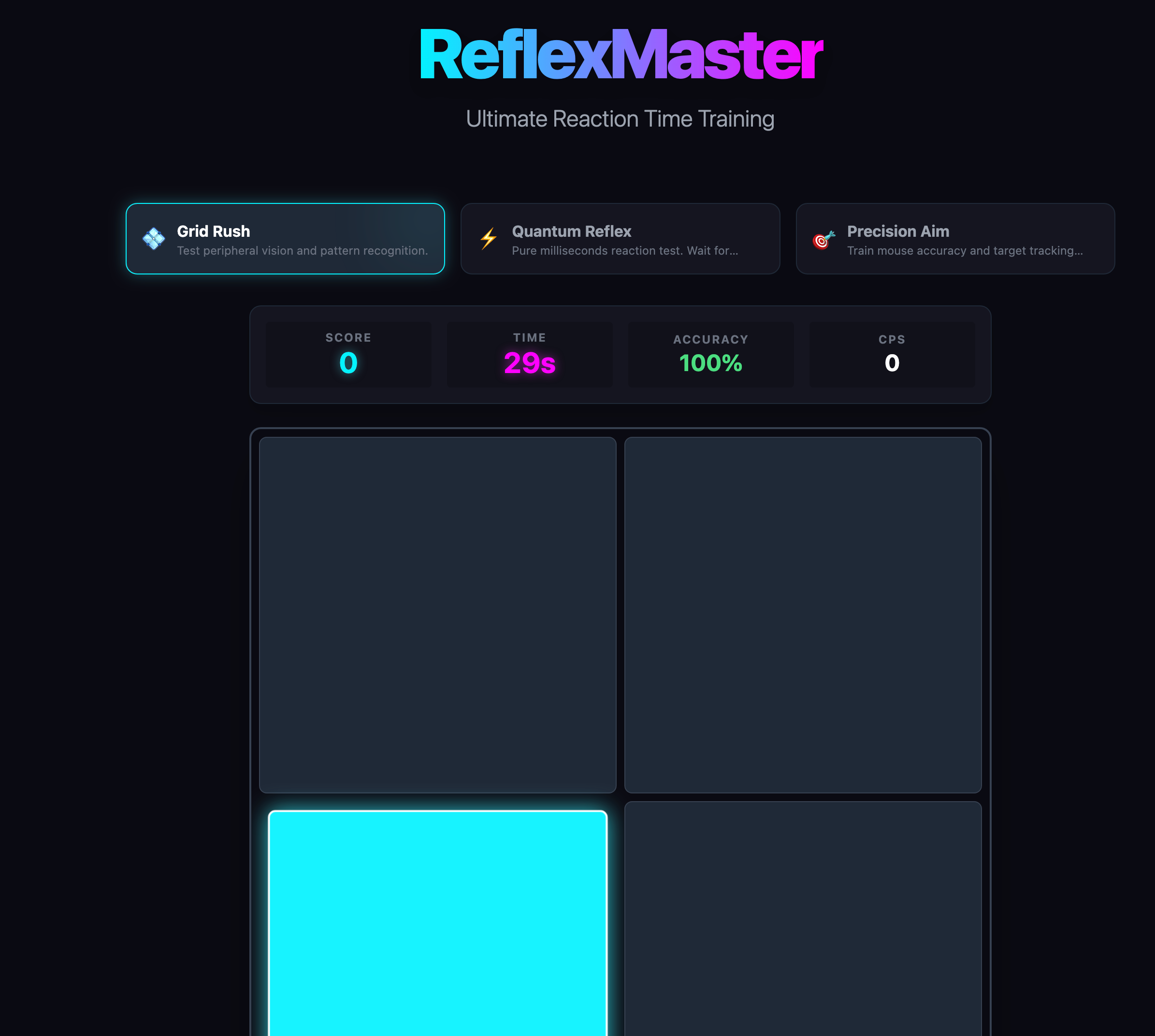 ReflexMaster - Main product screenshot demonstrating key features and user interface