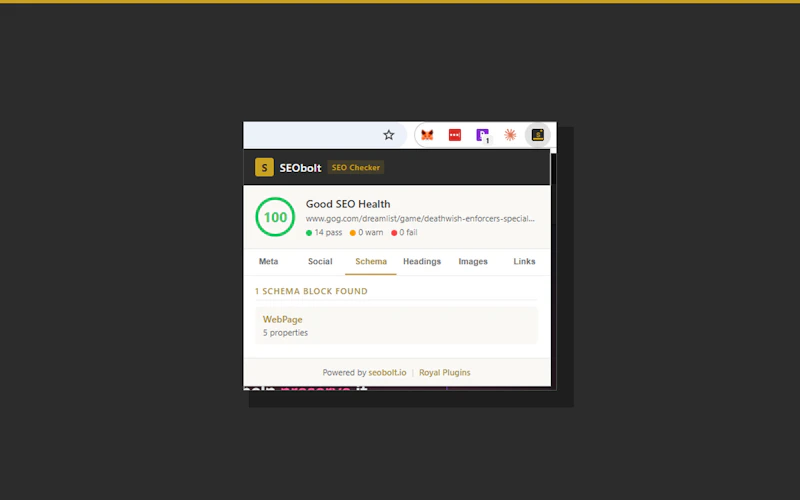 SEObolt SEO Checker (Chrome Extension) screenshot 2