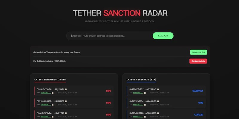 Tether Blacklist screenshot 1