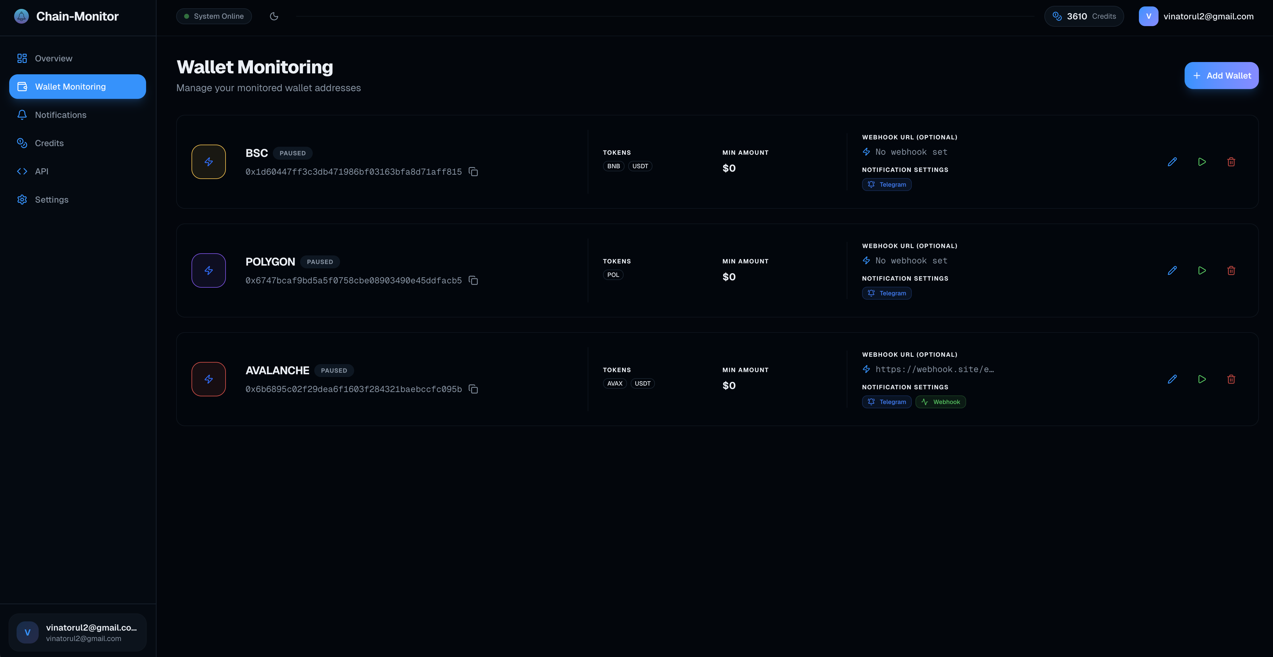 Blockchain Monitoring - Screenshot 2 showing product features and functionality