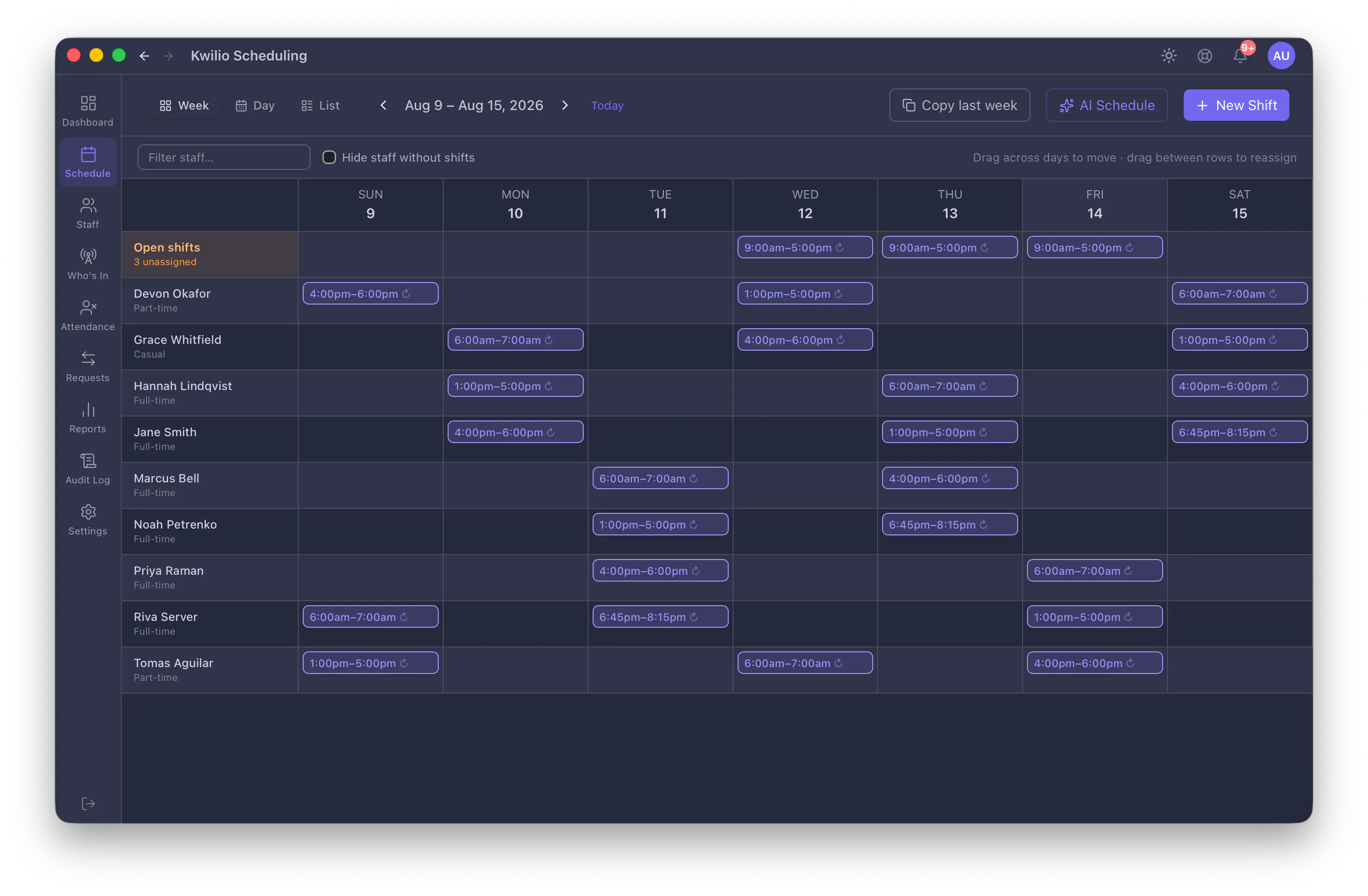 Kwilio Scheduling gallery image