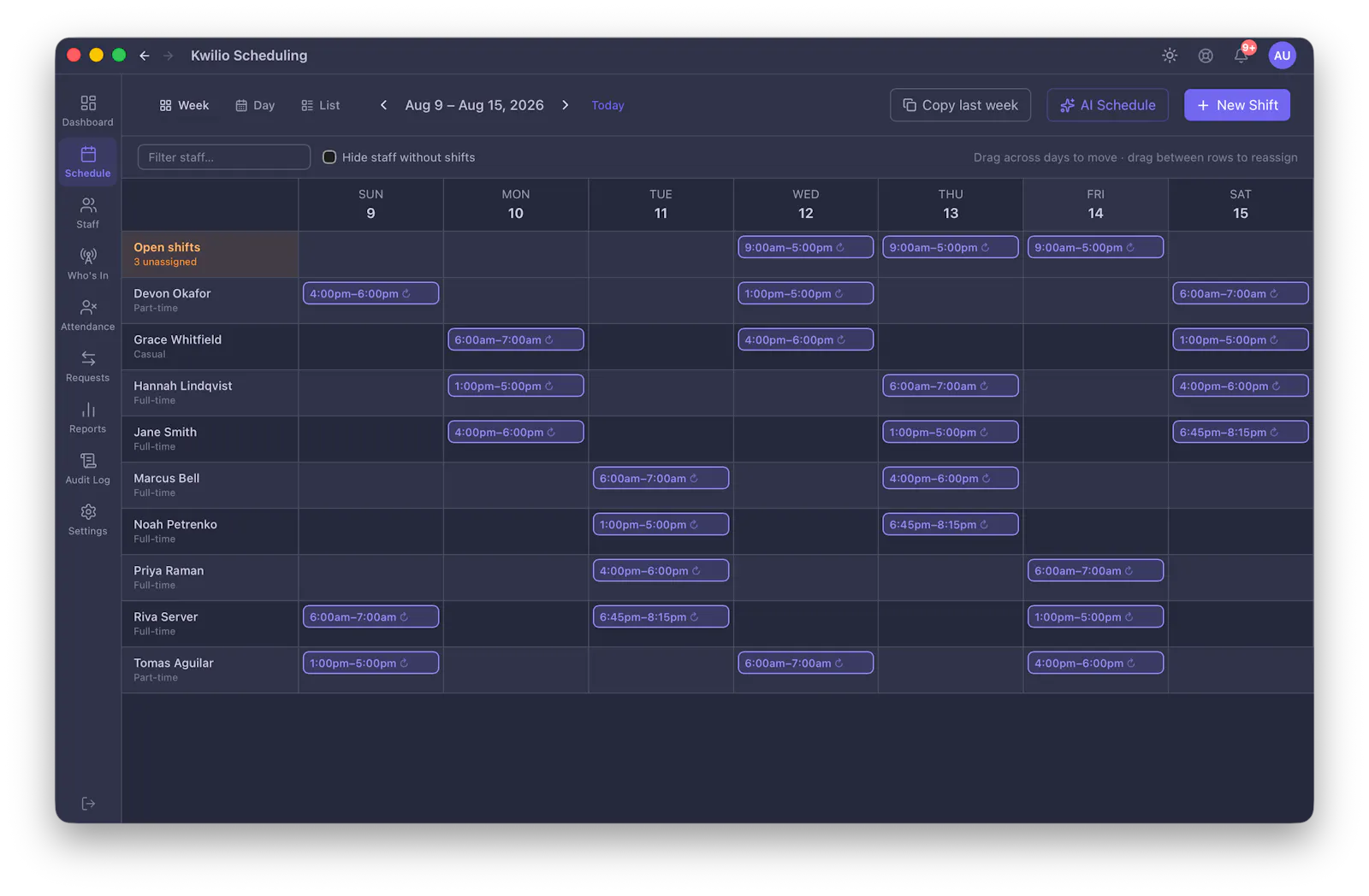 Kwilio Scheduling screenshot 3