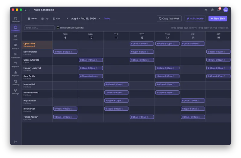 Kwilio Scheduling screenshot 3