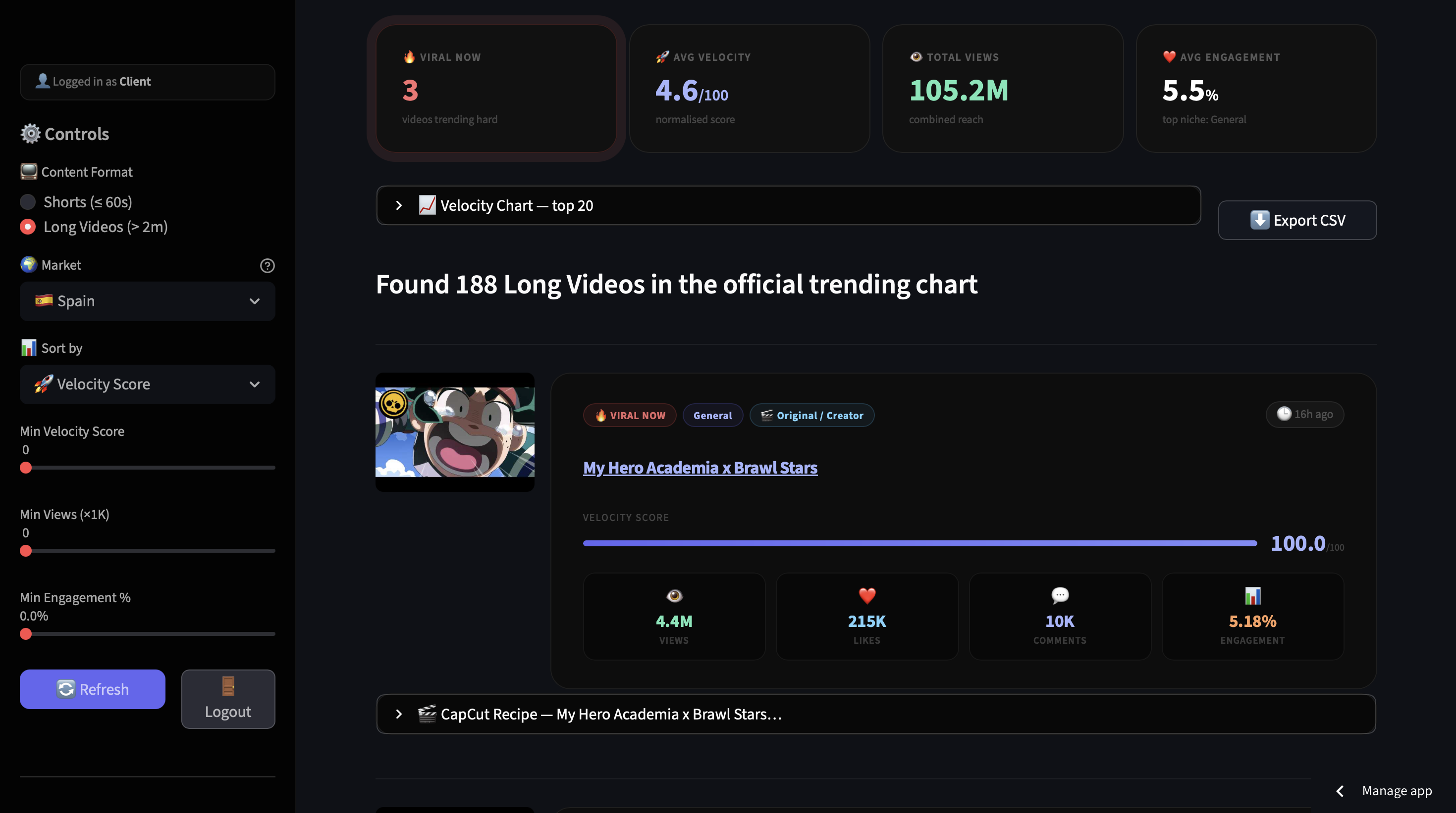 TrendRadar — YouTube Trend Tracker gallery image
