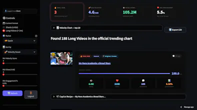 TrendRadar — YouTube Trend Tracker gallery image