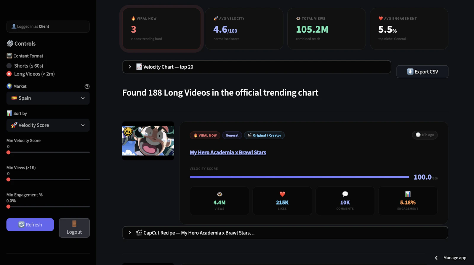 TrendRadar — YouTube Trend Tracker screenshot 3