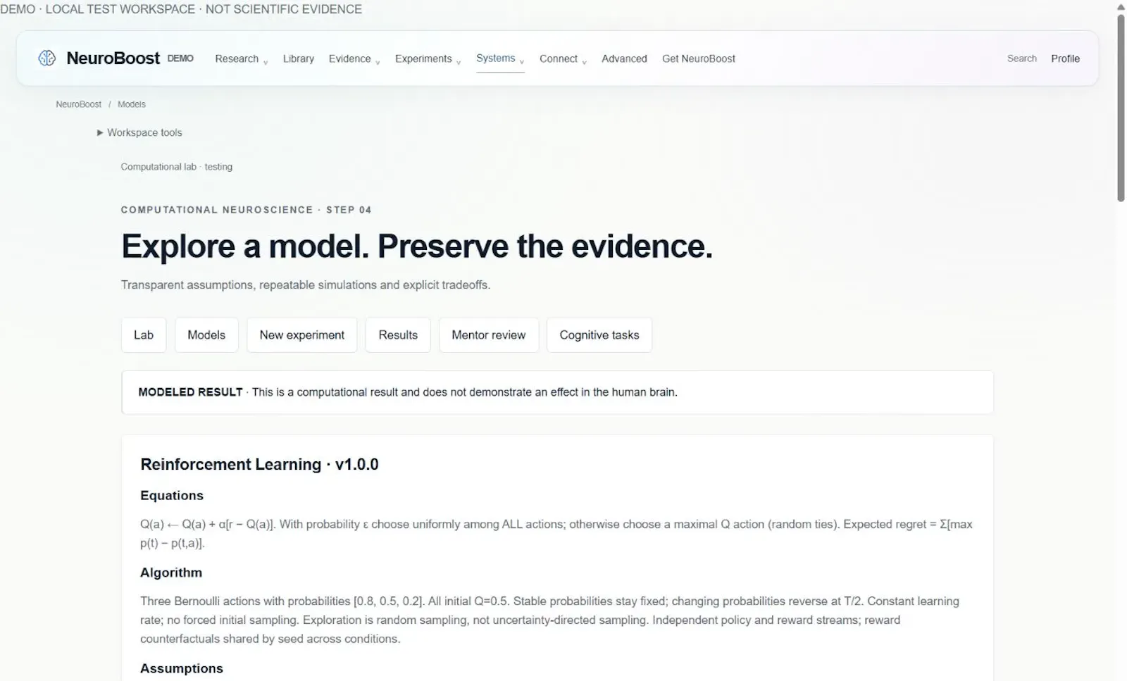NeuroBoost · What does evidence support? screenshot 6