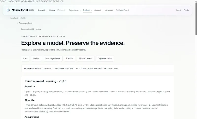NeuroBoost · What does evidence support? screenshot 6